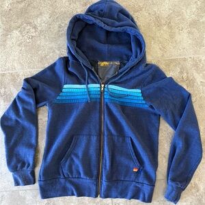 Aviator Nation - Unisex 5 Stripe Hoodie - Navy // Blue